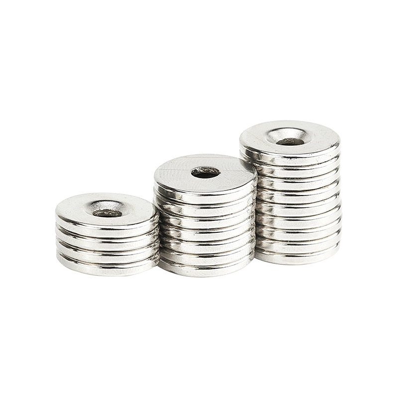 Strong sintered circular countersunk neodymium iron boron magnet